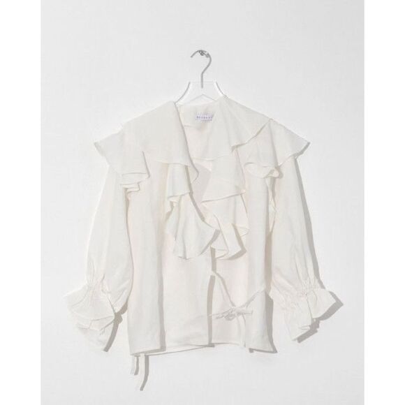 Rejina Pyo Camila Cotton Blouse in White - Picture 4 of 12
